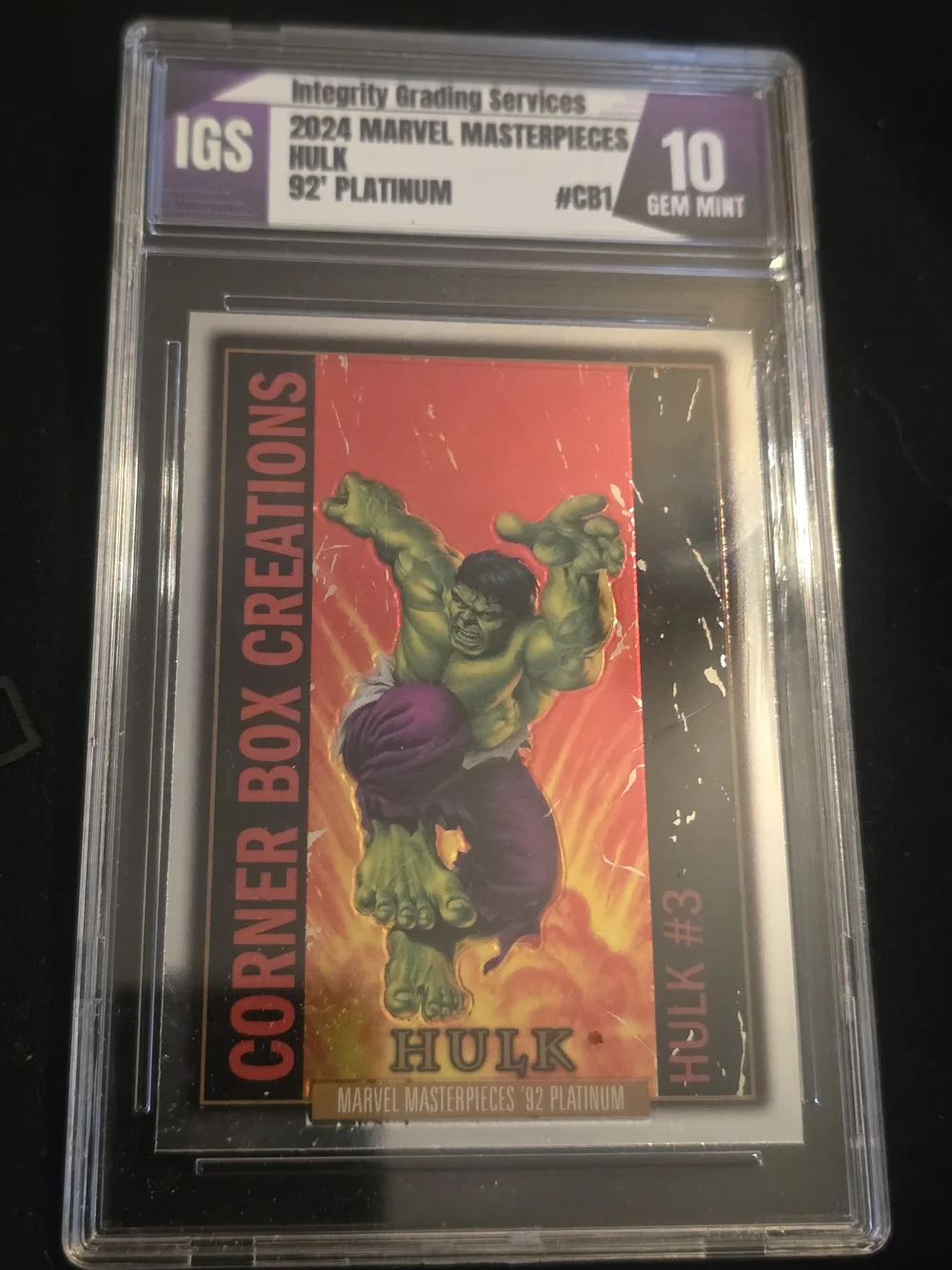 Hulk Marvel Mastrrpieces Corner Box Creations 92 Platinum Gem Mint 10